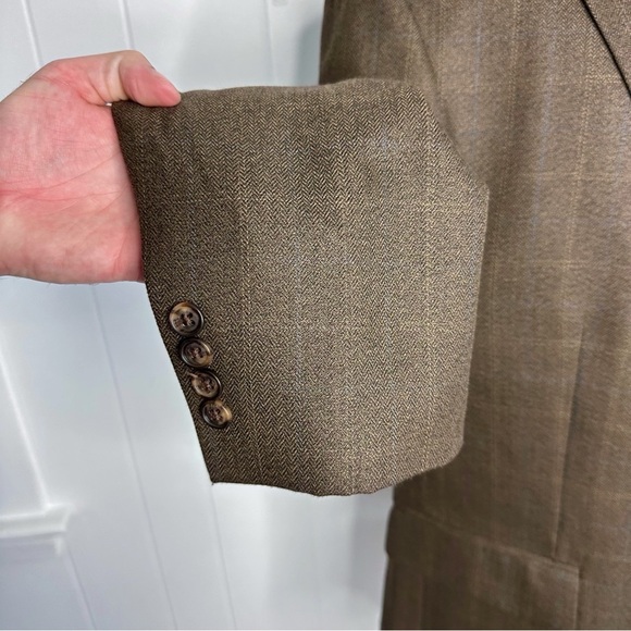 Pronto Uomo Brown Windowpane Check Blazer - Picture 8 of 12